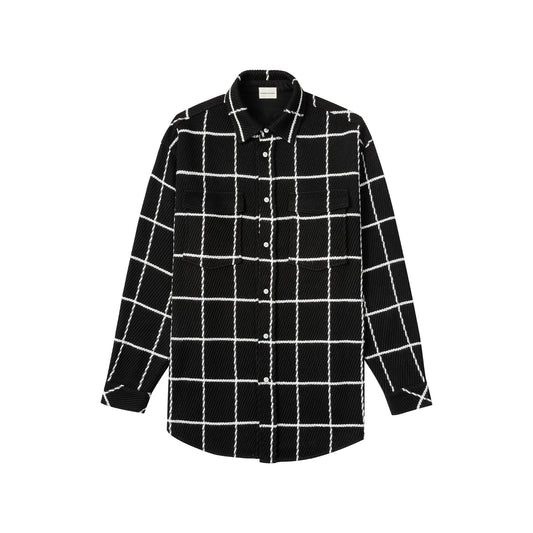 Charlie Luciano Tweed Overshirt Black And White