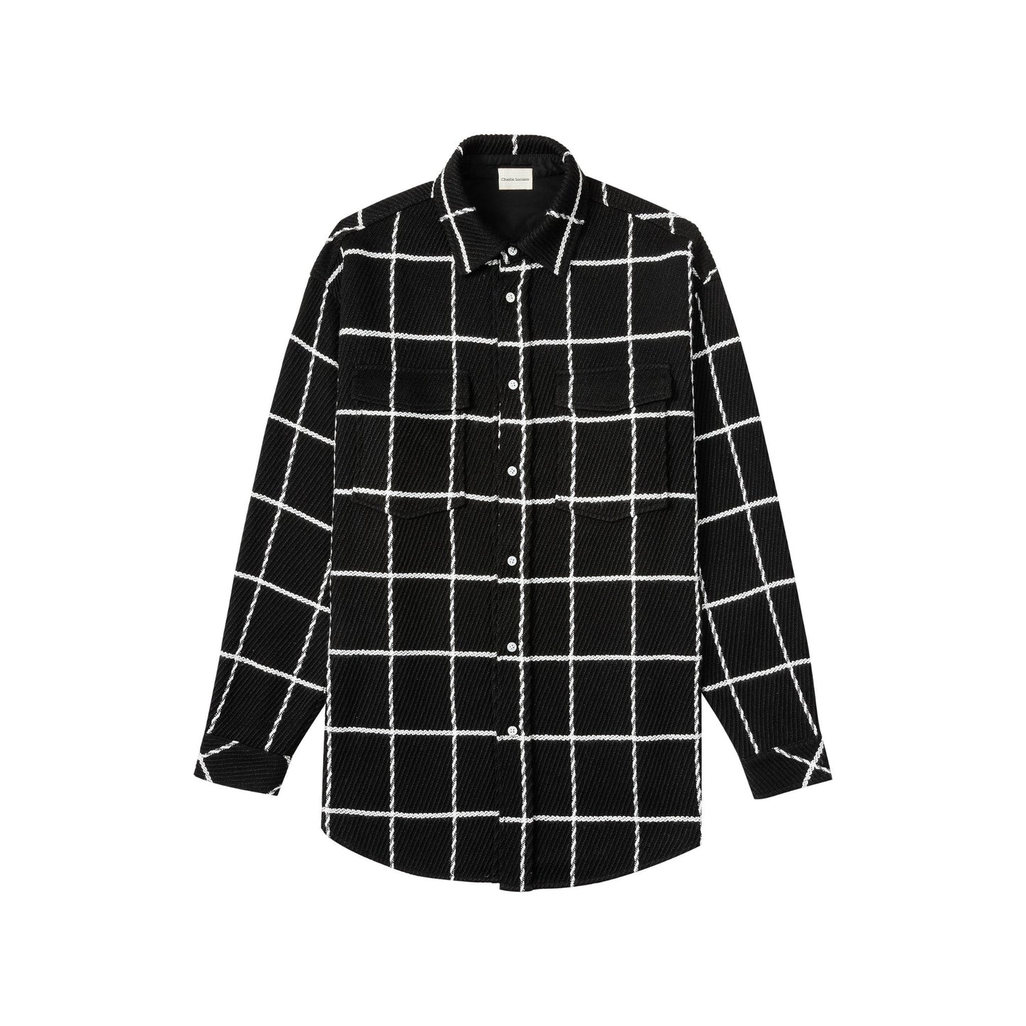 Charlie Luciano Tweed Overshirt Black And White – Fixxshop