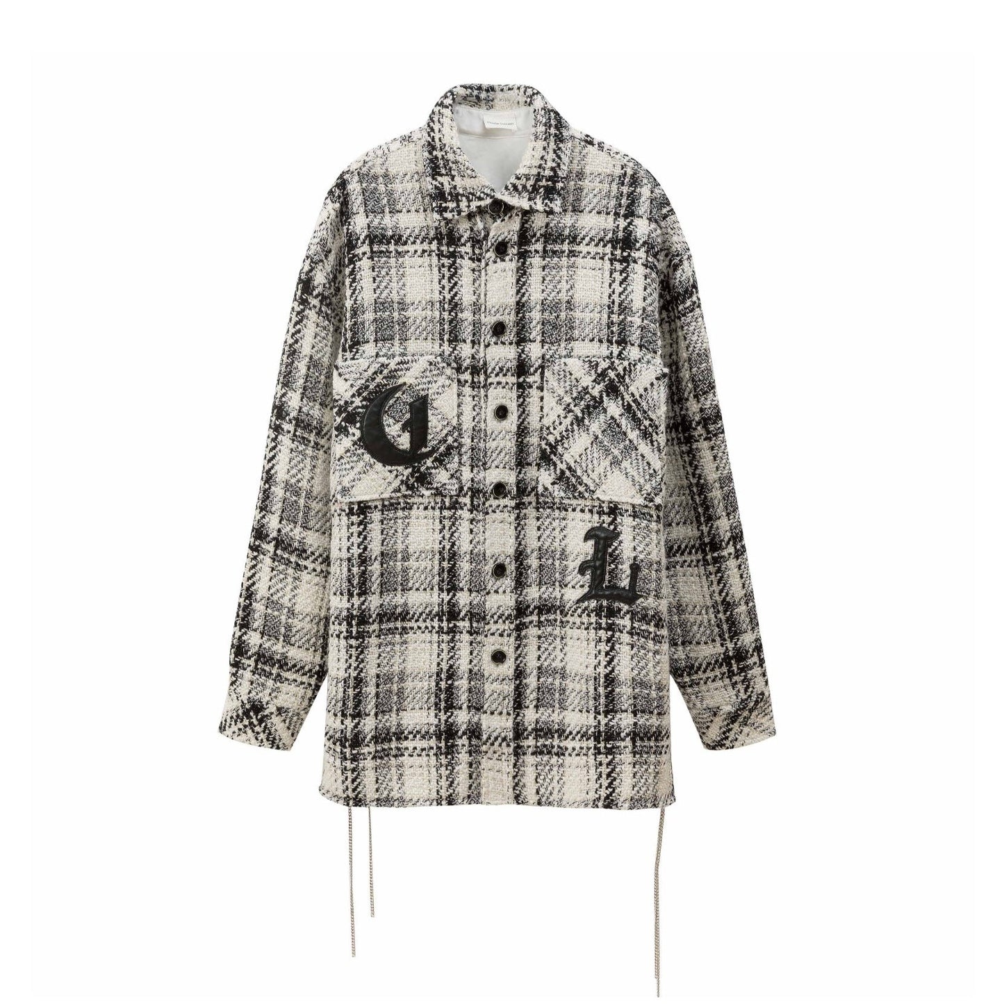 Charlie Luciano Tweed Overshirt With Both Side Chains
