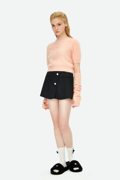 Herlian Two-Piece Rabbit Fur Woolen Top