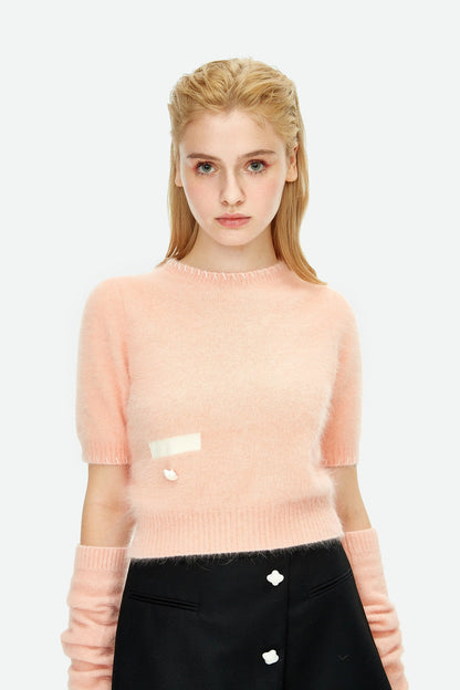 Herlian Two-Piece Rabbit Fur Woolen Top