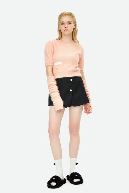 Herlian Two-Piece Rabbit Fur Woolen Top