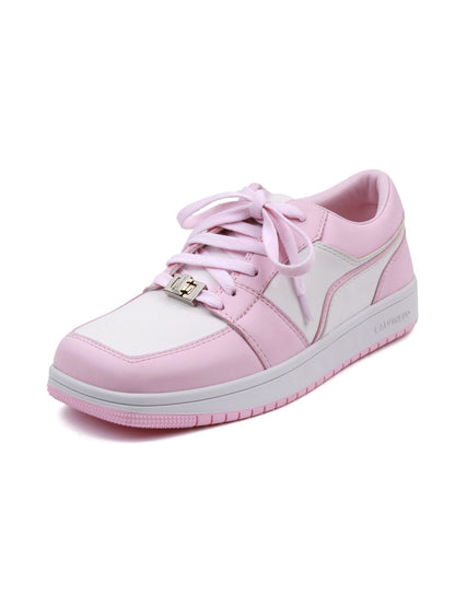 Valentine's Day Limited Edition Pink Square Toe Low Sneakers - Fixxshop