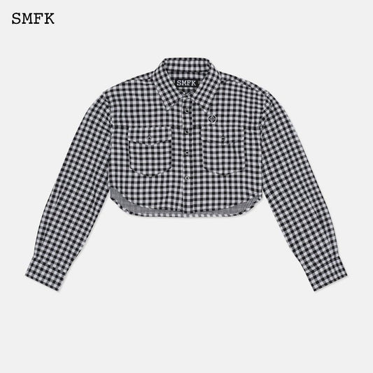 SMFK Vintage Academy Black And White Checkered Short Shirt