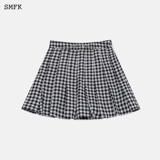 SMFK Vintage Academy Black And White Checkered Skirt