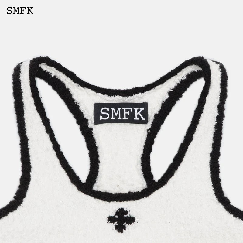 SMFK Vintage Campus Knit Vest White