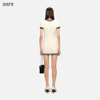 SMFK Vintage College Knitted Skirt White