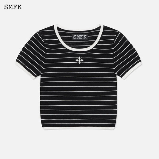 SMFK Vintage School Striped Knit Tee Black