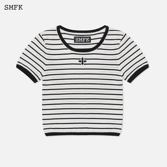SMFK Vintage School Striped Knit Tee White