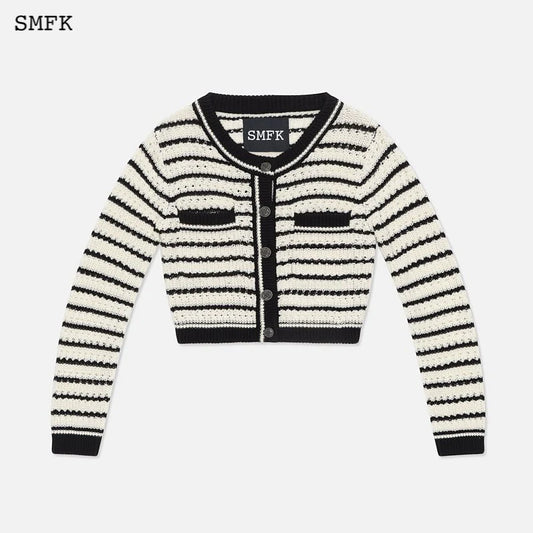 SMFK Vintage Striped Ballroom Disco Short Jacket