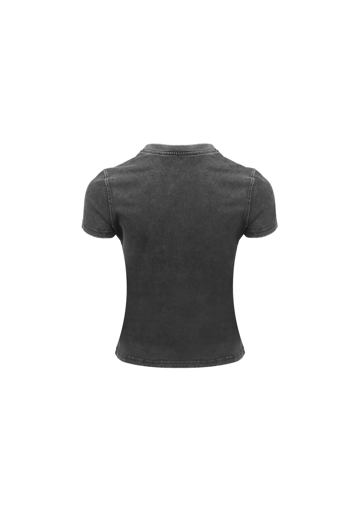 Ann Andelman Washed Grey Logo Round-Neck Short Sleeve T-shirt