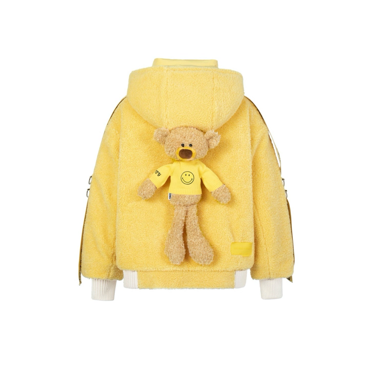 13DE MARZO x Smiley Webbing Lamb Wool Coat Yellow | MADA IN CHINA