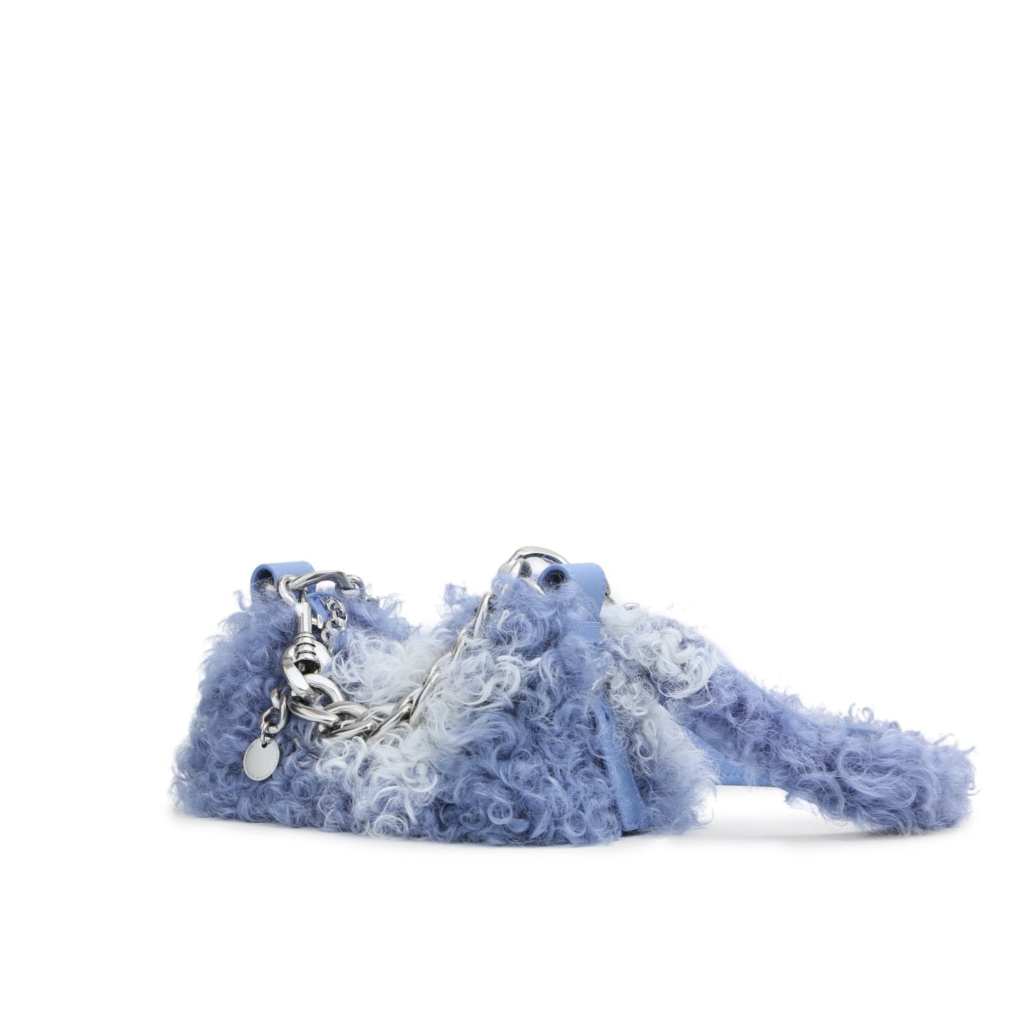 APEDE MOD White and Blue Fur Small Lunch Box Pouch | MADA IN CHINA