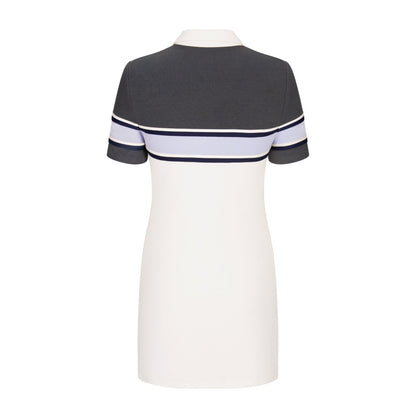 Herlian White Collar Polo Dress