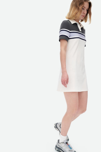 Herlian White Collar Polo Dress