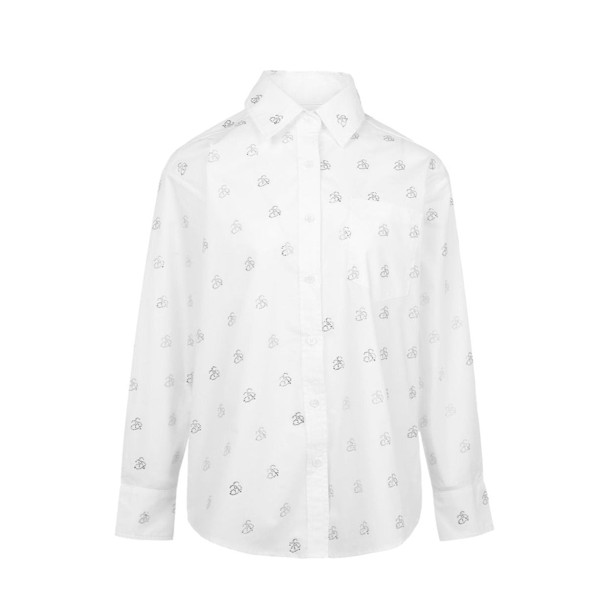 Ann Andelman White Diamante Embellished Shirt