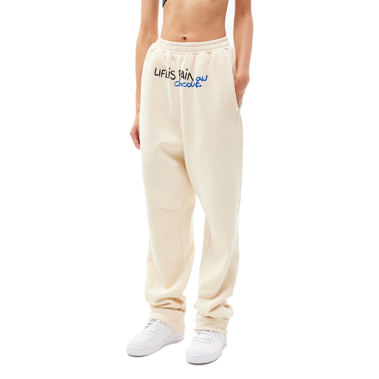 ANN ANDELMAN White 'Life is Pain' Pants | MADA IN CHINA