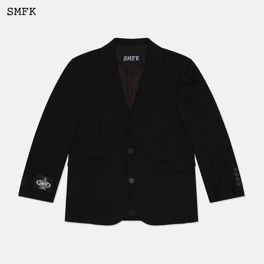 SMFK Wild World Mirroring Black Wool Jacket