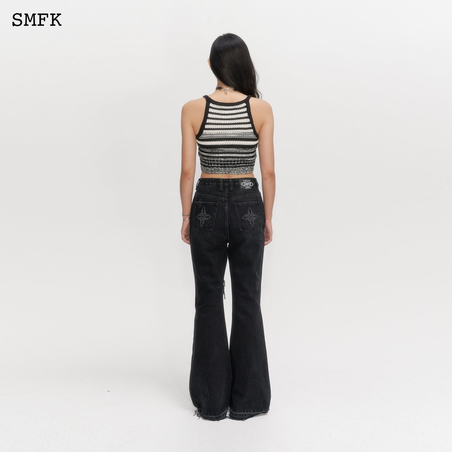 SMFK Wilderness Black And White Knitted Vest