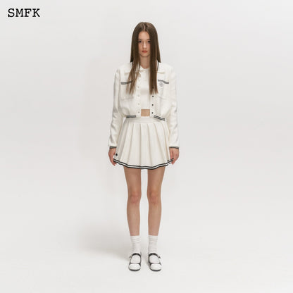 SMFK Compass Retro Academy White Knitted Jacket