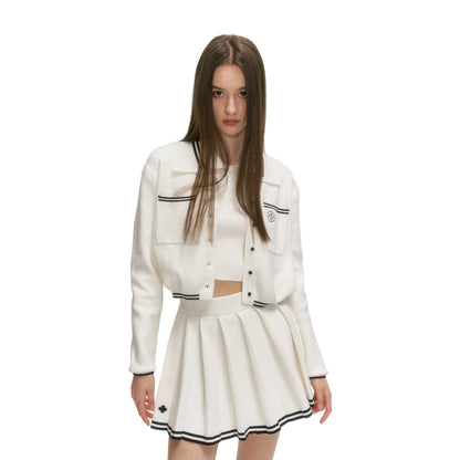 SMFK Compass Retro Academy White Knitted Jacket