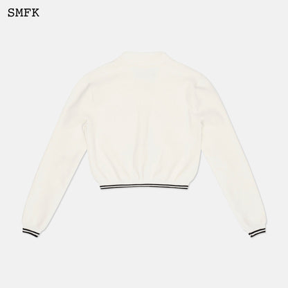 SMFK Compass Retro Academy White Knitted Jacket