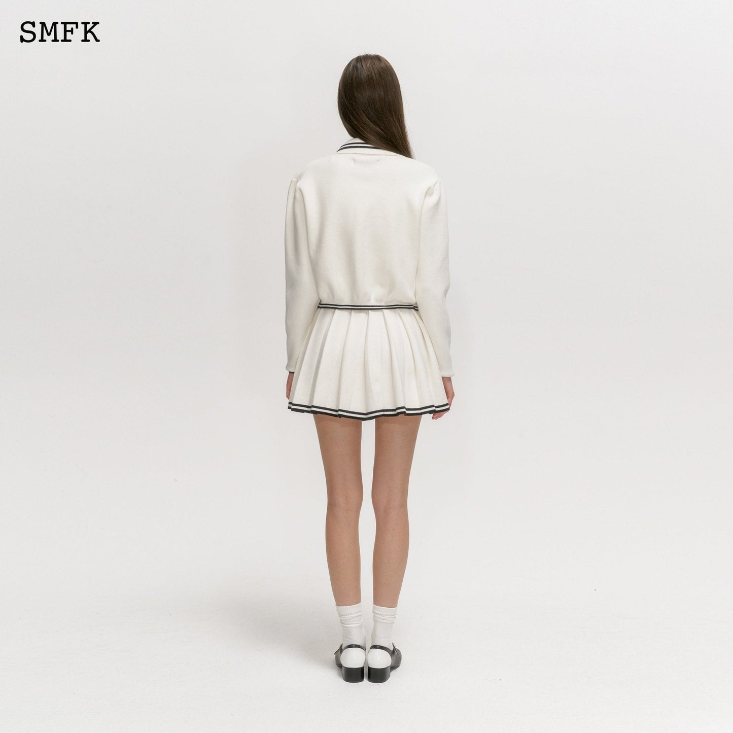 SMFK Compass Retro Academy White Knitted Jacket