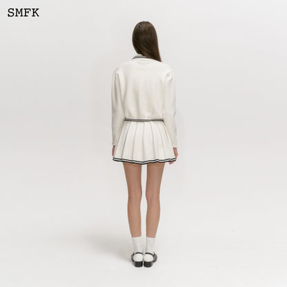 SMFK Compass Retro Academy White Knitted Jacket