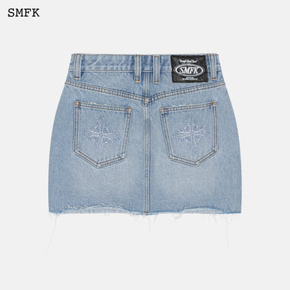 SMFK Wilderness Wandering Blue Jeans Short Skirt