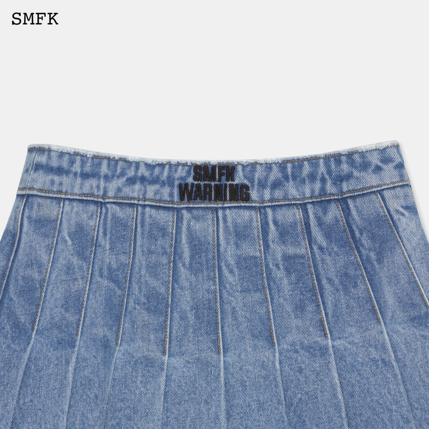 SMFK Wilderness Wandering Blue Pleated Short Skirt