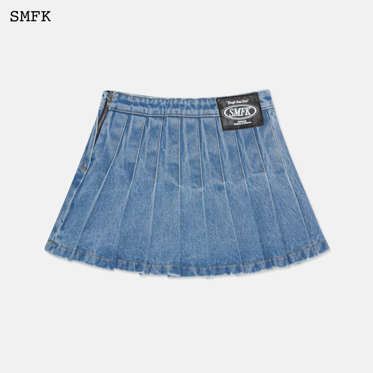 SMFK Wilderness Wandering Blue Pleated Short Skirt