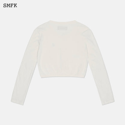 SMFK Wilderness Wandering White Knitted Cardigan