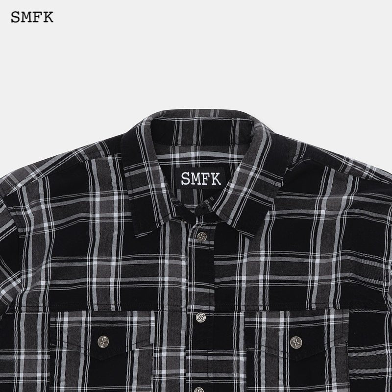 SMFK Wilderness World Black Plaid Workwear Shirt