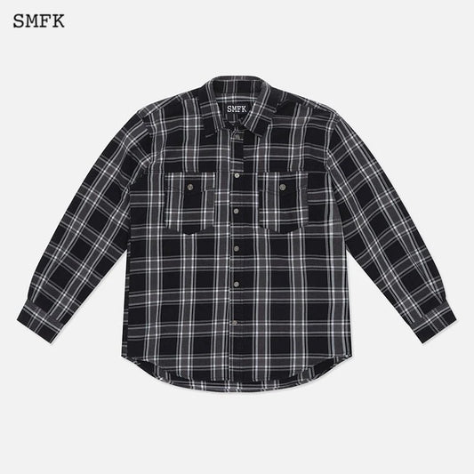 SMFK Wilderness World Black Plaid Workwear Shirt