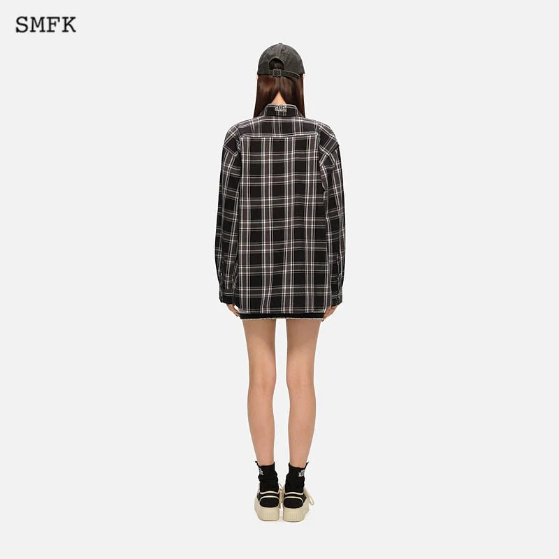 SMFK Wilderness World Black Plaid Workwear Shirt