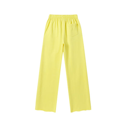 Andrea Martin Yellow Drawstring Ripped Trousers