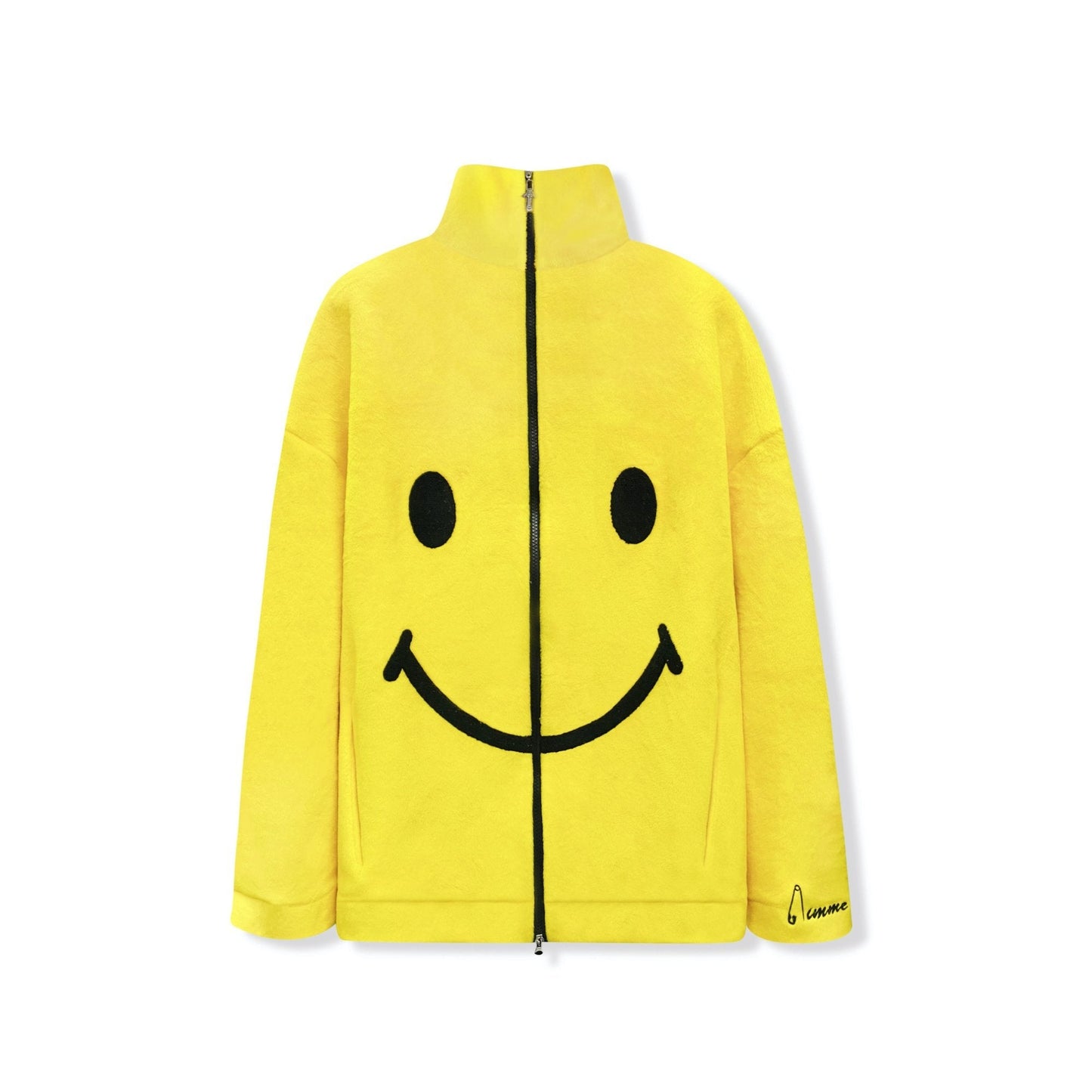 Aimme Sparrow Yellow Smiling Face Zip Jacket